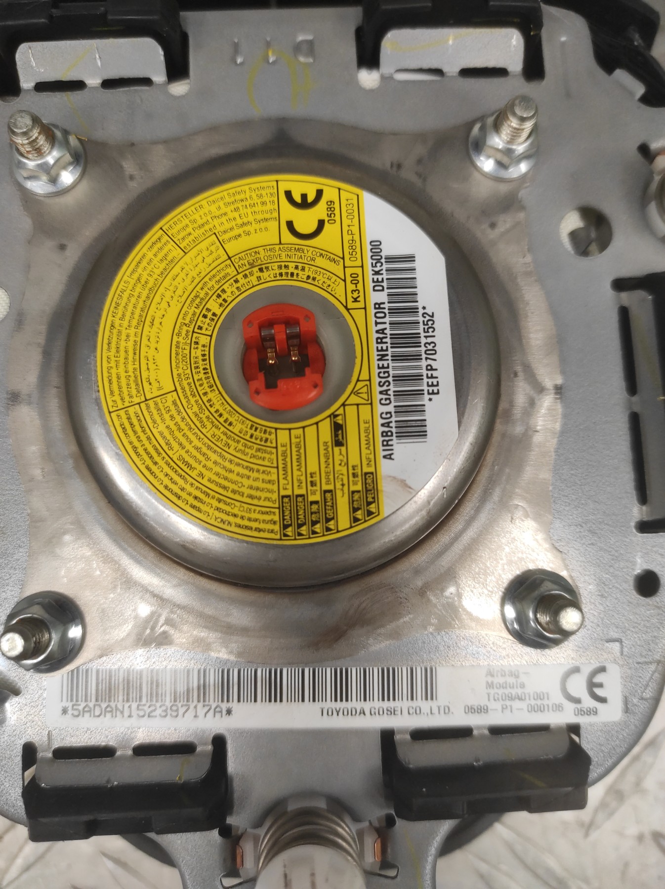 Air bag conducteur TOYOTA AYGO 2 PHASE 1 – TG09A01001