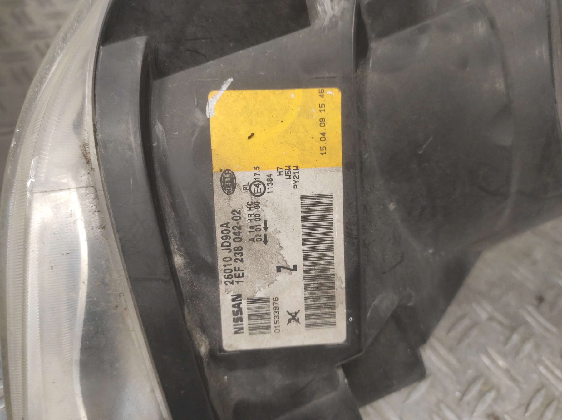 Optique avant principal droit (feux)(phare) NISSAN QASHQAI 1 PHASE 1 – 26010JD90A
