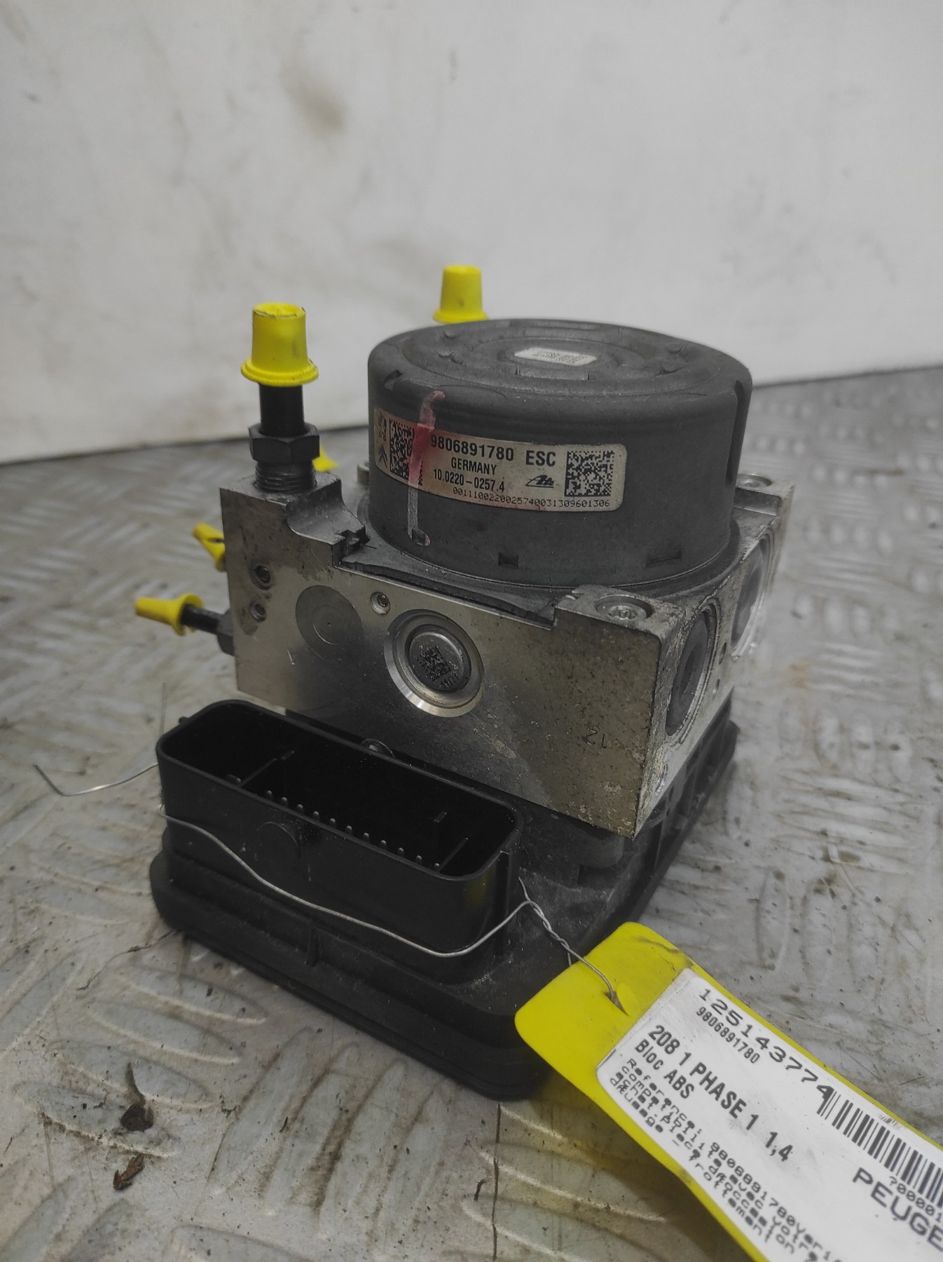 Bloc ABS (freins anti-blocage) PEUGEOT 208 1 PHASE 1 – 9806891780