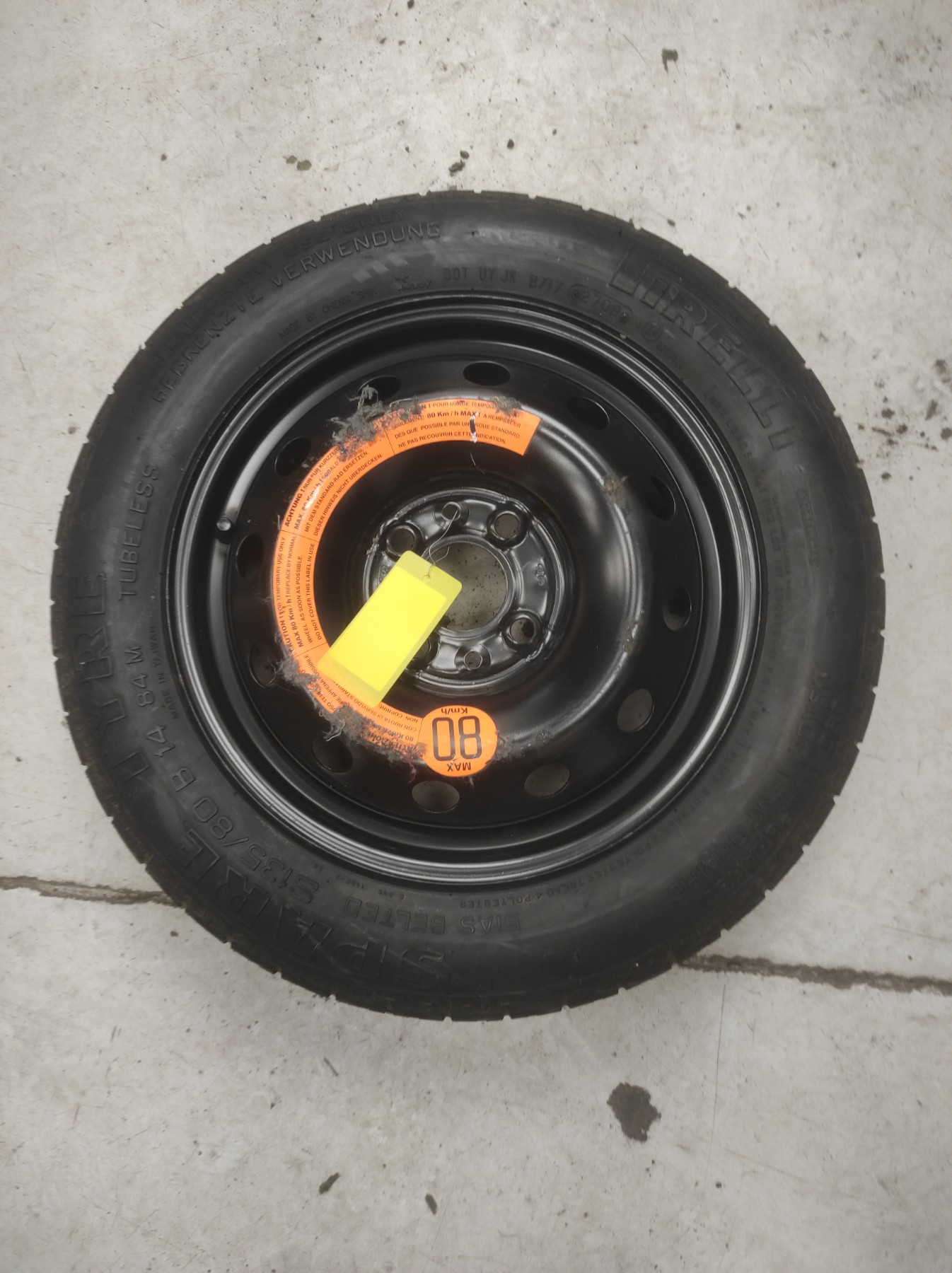 Roue de secours FIAT 500 2 PHASE 1 – XXXX