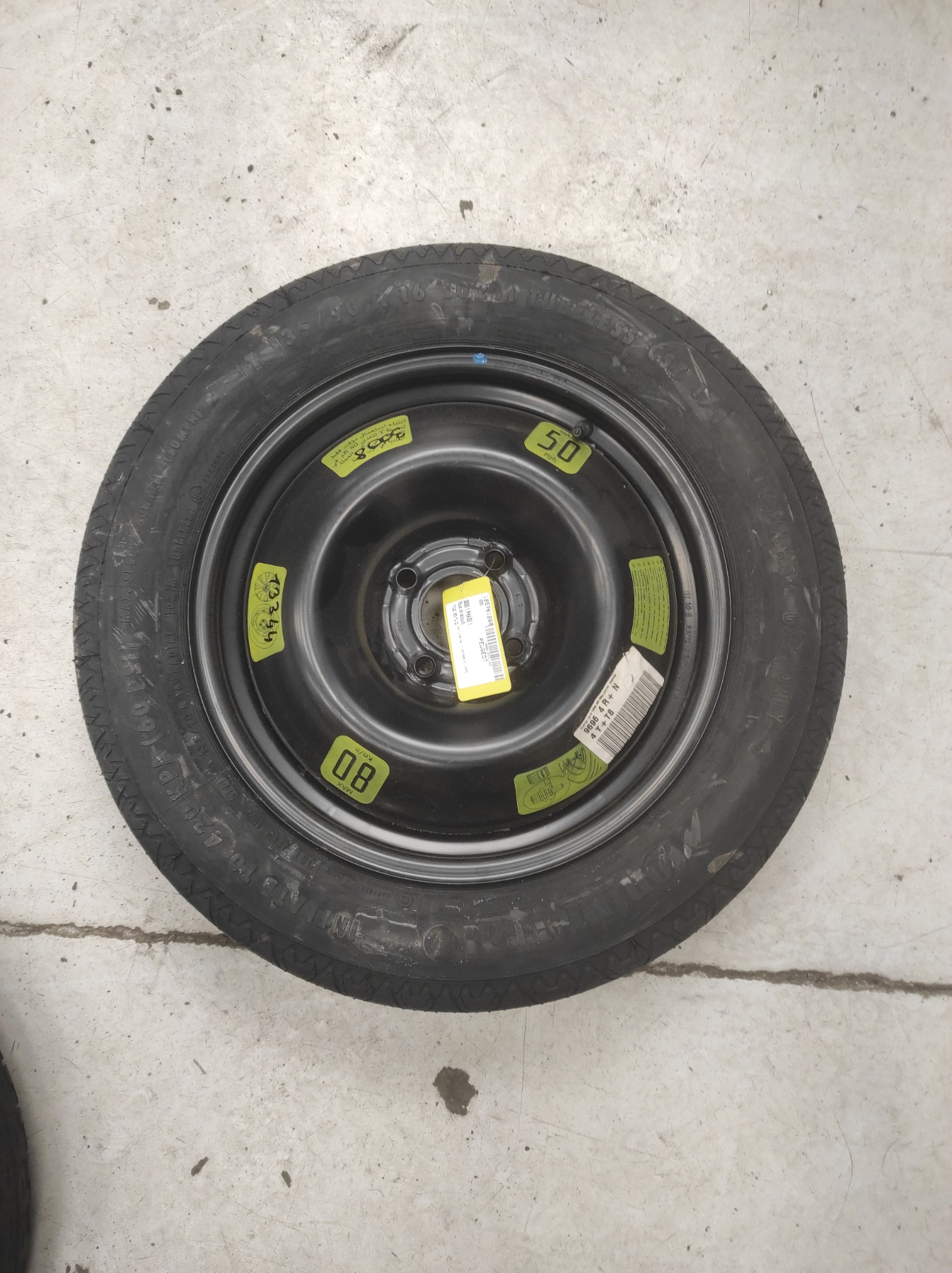 Roue de secours PEUGEOT 3008 1 PHASE 1 – XXXX