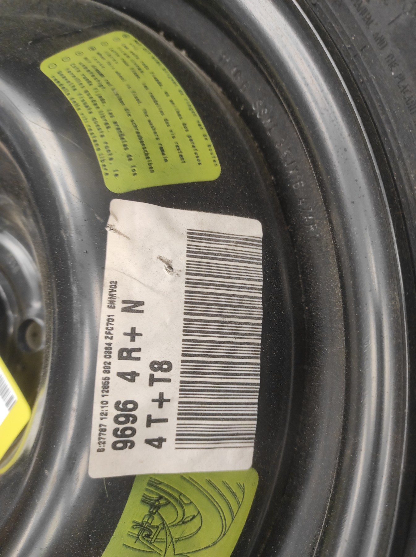 Roue de secours PEUGEOT 3008 1 PHASE 1 – XXXX