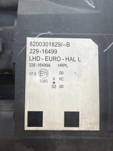 Optique avant principal gauche (feux)(phare) RENAULT MODUS PHASE 1 – 8200301829B