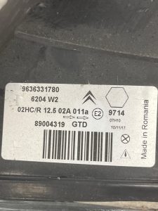 Optique avant principal gauche (feux)(phare) CITROEN SAXO PHASE 2 – 9636331780