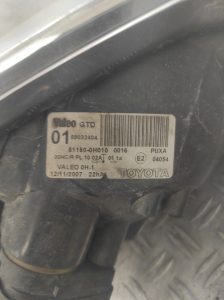 Optique avant principal gauche (feux)(phare) TOYOTA AYGO 1 PHASE 1 – 811500H010
