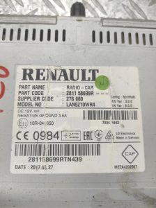 Ecran GPS RENAULT CLIO 4 PHASE 1 – 281158699R