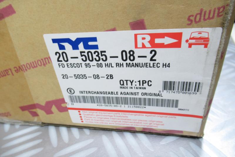 Optique avant principal droit (feux)(phare) FORD Escort 7 – 205035082