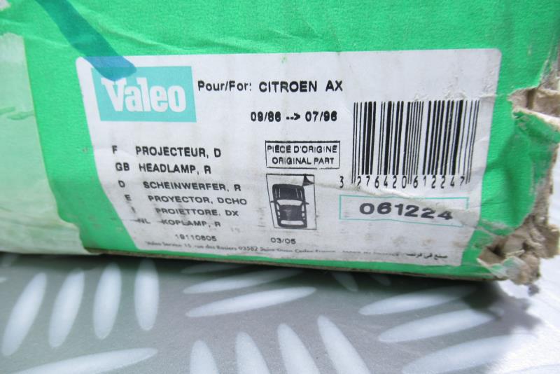 Optique avant principal droit (feux)(phare) CITROEN AX – 061224