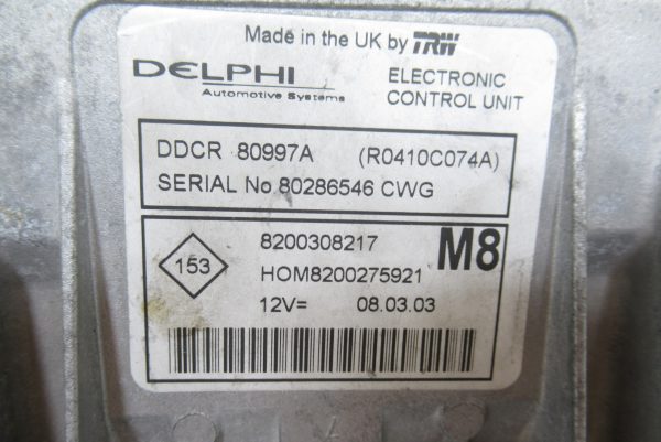 Calculateur Moteur Delphi 8200308217 Nissan Micra 1.5 DCI