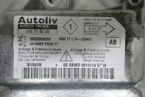 Calculateur d’airbag Peugeot 308 Phase 1 HDI 9665099980 / 510715200