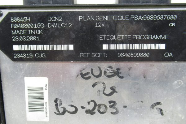 Calculateur Moteur Peugeot 206 1.9 D 9640899880