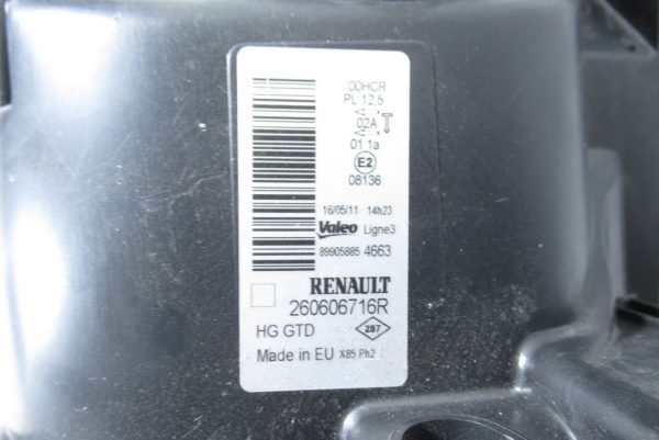 Optique avant gauche avec loupe Renault Clio 3 Ph2 260606716R